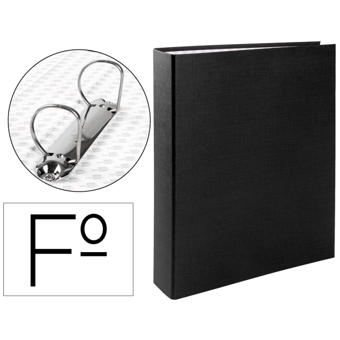 Liderpapel Carpeta de 2 anillas 40mm Folio Negro Carton Forrado 0 Liderpapel Carpeta de 2 anillas 40mm Folio Negro Carton Forrado 0