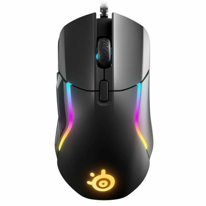 Steelseries Ratón para juegos Rival 5, Ratón ergonómico de 9 botones, 5 botones laterales de acción rápida, Sensor óptico TrueMove A 1