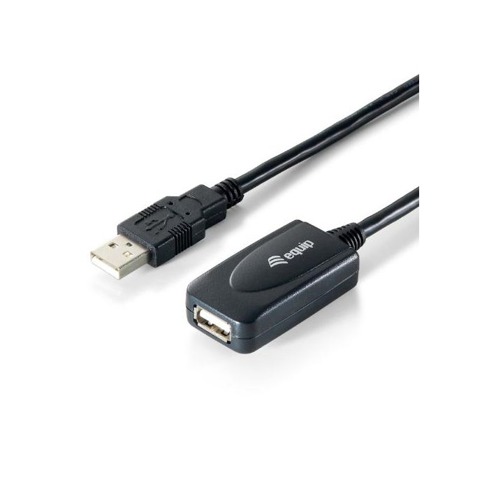 Equip Cable Extensor USB 2.0 Activo de 5m para Conexión Tipo A Macho a Tipo A Hembra