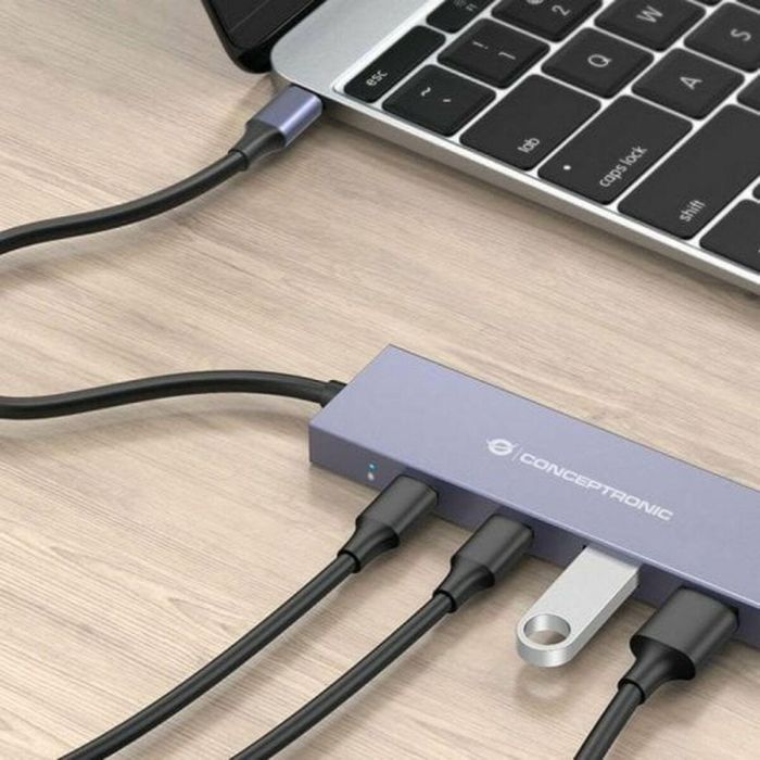 CONCEPTRONIC HUB 3.2 HUBBIES13G 2 PUERTOS USB 3.2 USB-C 2 PUERTOS USB-A CARCASA DE ALUMINIO 1 CONCEPTRONIC HUB 3.2 HUBBIES13G 2 PUERTOS USB 3.2 USB-C 2 PUERTOS USB-A CARCASA DE ALUMINIO 1