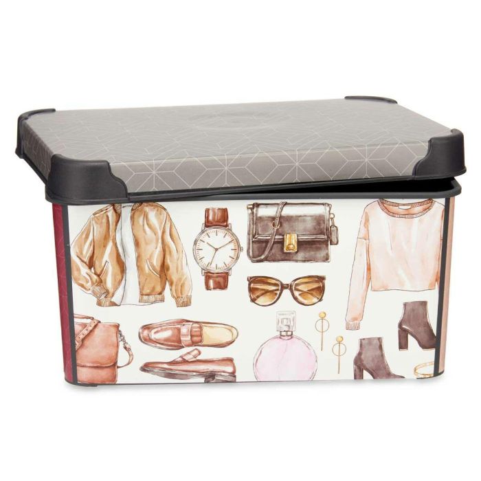 Caja de Almacenaje Kipit STYLE BOX-5L-3 Plástico Vintage 5 L 19 x 13,5 x 29 cm (12 Unidades) 1 Caja de Almacenaje Kipit STYLE BOX-5L-3 Plástico Vintage 5 L 19 x 13,5 x 29 cm (12 Unidades) 1