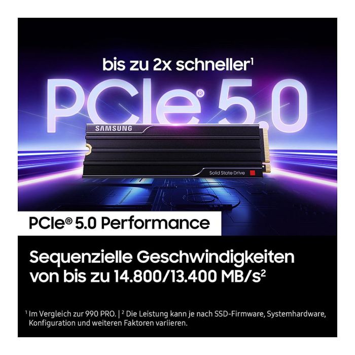 Samsung MZ-VAP4T0 990 PRO 4TB M.2 PCIe 5.0 NVMe SSD con Disipador - 14800 MB/s Lectura, 13400 MB/s Escritura - Para PC Gaming