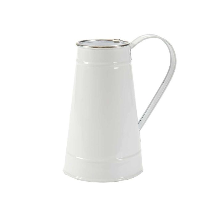 Ibergarden Jarra Lechera Blanca con Filo Plata 17 cm x 19.5 cm x 11.3 cm - 1000 ml (Set de 24)