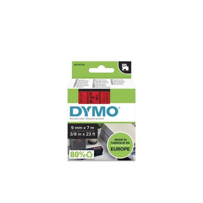 Dymo Cinta de Transferencia Térmica D1 40917, Negro sobre Rojo, 9M, Plástico