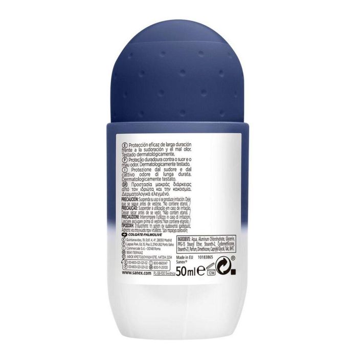 Sanex MEN ACTIVE CONTROL Desodorante Roll-on Antitranspirante Protección 24h pH Natural Sin Alcohol Para Todo Tipo de Pieles 50ml 1