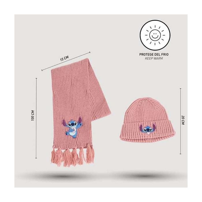 Gorro y Bufanda Stitch Rosa 4