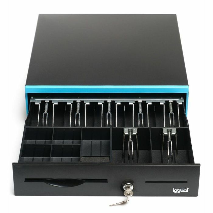 Cajón Portamonedas iggual IRON-30B Negro Negro/Azul 2 Cajón Portamonedas iggual IRON-30B Negro Negro/Azul 2