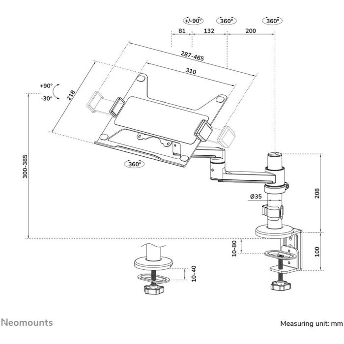 Soporte para Portátil, eBook y iPad Neomounts DS20-425BL1 17,3" 11,6" 11 Soporte para Portátil, eBook y iPad Neomounts DS20-425BL1 17,3" 11,6" 11