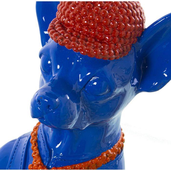 Figura Decorativa Alexandra House Living Azul Naranja Plástico Perro Corbata 13 x 16 x 30 cm 1