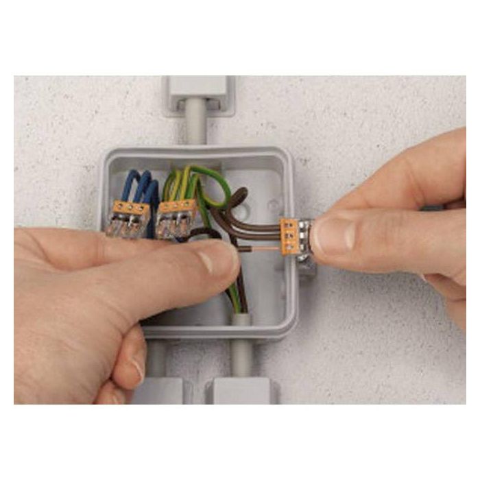 Wago Conector Rápido 5 Vías Policarbonato Transparente / Amarillo para Conductores de 0,5 a 2,5 mm² 2