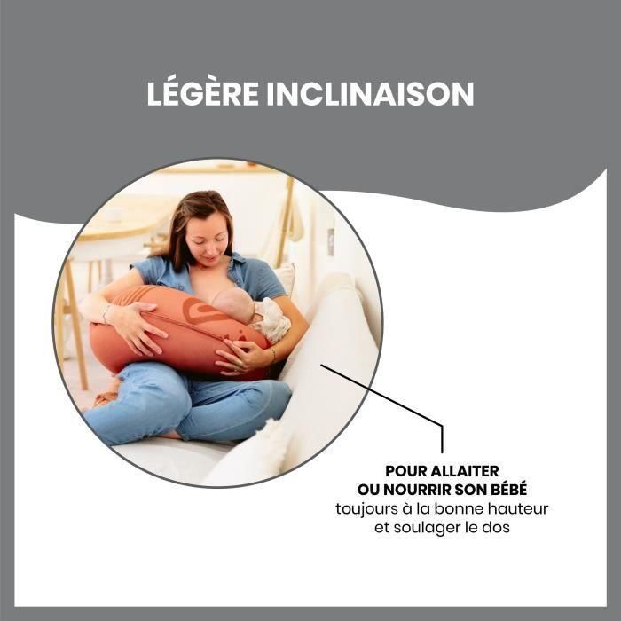 Babymoov BAB3661276180239 Cojín de Lactancia y Maternidad B. LOVE MATERNITY con relleno de microperlas ultrafinas, Fabricado en Europa, Terracota 3