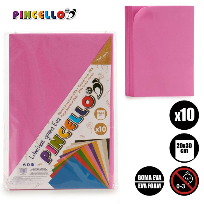 10 Láminas Goma Eva Rosa 20x30 cm - Pincello (24 Unidades) 3 10 Láminas Goma Eva Rosa 20x30 cm - Pincello (24 Unidades) 3