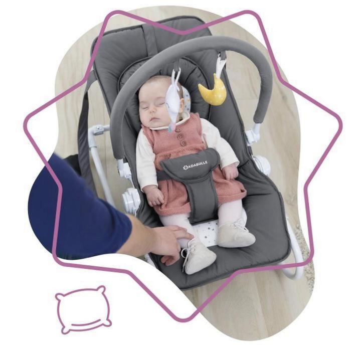 Badabulle Transat Easy Moonlight Tumbona para Bebé desde Nacimiento, 5 Posiciones Ajustables, Plegado Ultraplano y Lavable 1 Badabulle Transat Easy Moonlight Tumbona para Bebé desde Nacimiento, 5 Posiciones Ajustables, Plegado Ultraplano y Lavable 1