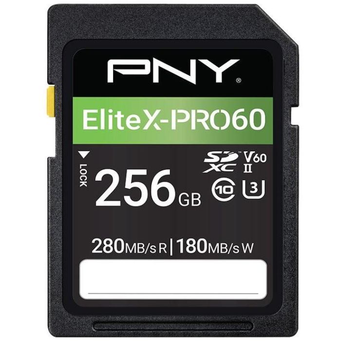 PNY EliteX-PRO60 Tarjeta de Memoria SDXC 256GB Clase 10 UHS-II Velocidad Lectura 280MB/s V60 0 PNY EliteX-PRO60 Tarjeta de Memoria SDXC 256GB Clase 10 UHS-II Velocidad Lectura 280MB/s V60 0
