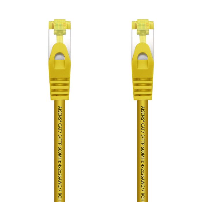 AISENS - CABLE DE RED LATIGUILLO RJ45 LSZH CAT.7 600 MHZ S/FTP PIMF AWG26, AMARILLO, 2.0M