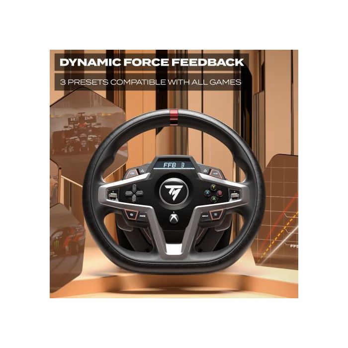 Thrustmaster T248 Volante de carreras y pedales magnéticos con retroalimentación híbrida T-HD, pantalla T-RD para Xbox Series X/S, One, PC 5