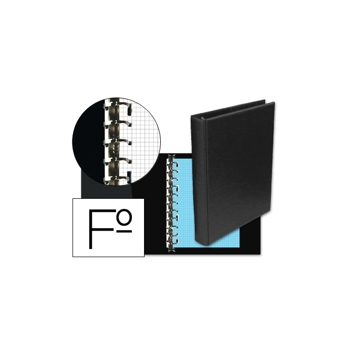 Multifin Carpeta 3005-M con 16 Anillas 24mm en Plástico Folio Negro 215x310 mm 0 Multifin Carpeta 3005-M con 16 Anillas 24mm en Plástico Folio Negro 215x310 mm 0