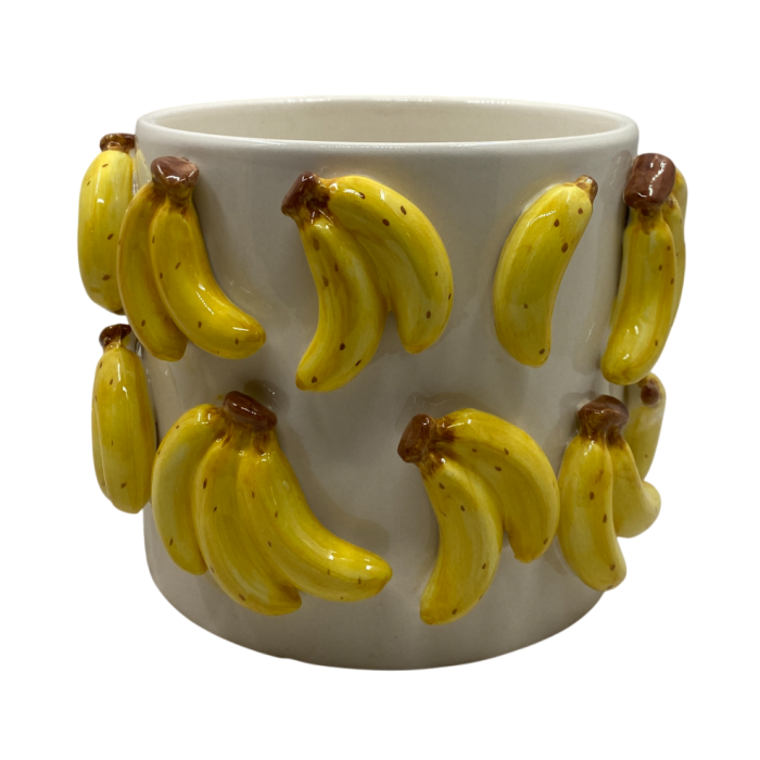 Macetero Tropical DKD Home Decor Amarillo Blanco 18 x 14 x 18 cm (6 Unidades) Macetero Tropical DKD Home Decor Amarillo Blanco 18 x 14 x 18 cm (6 Unidades)