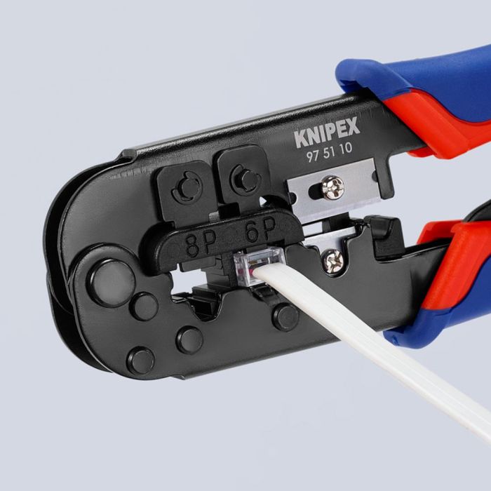 Knipex 975110sb Crimpadora para entallar terminales, proceso de crimpado preciso, para conectores Western RJ 11/12 y RJ 45, 190x70x18 mm 2 Knipex 975110sb Crimpadora para entallar terminales, proceso de crimpado preciso, para conectores Western RJ 11/12 y RJ 45, 190x70x18 mm 2