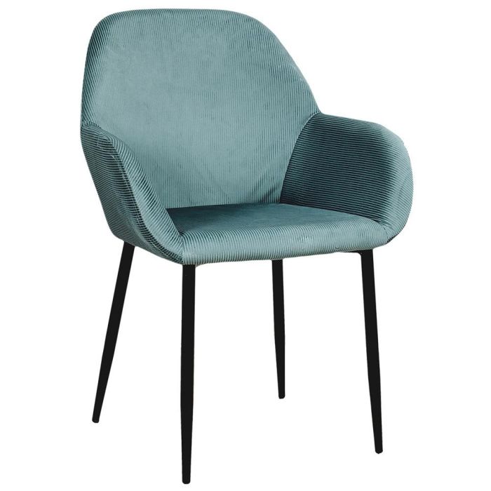 Home Deco Factory Butaca Azul Giulia - Estilo Escandinavo, Tapizado de Terciopelo, Patas de Metal