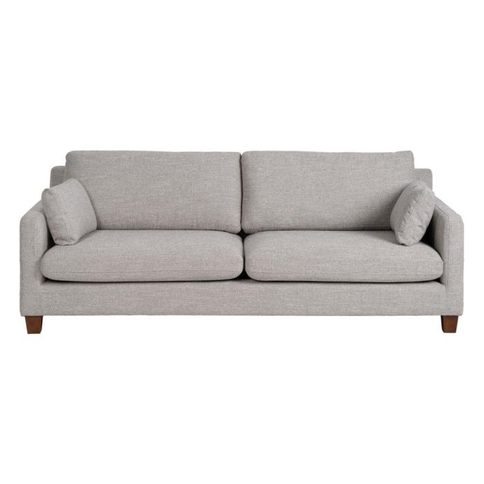 Sofá 3 Plazas Gris Tejido-Madera 221 X 90 X 87 cm