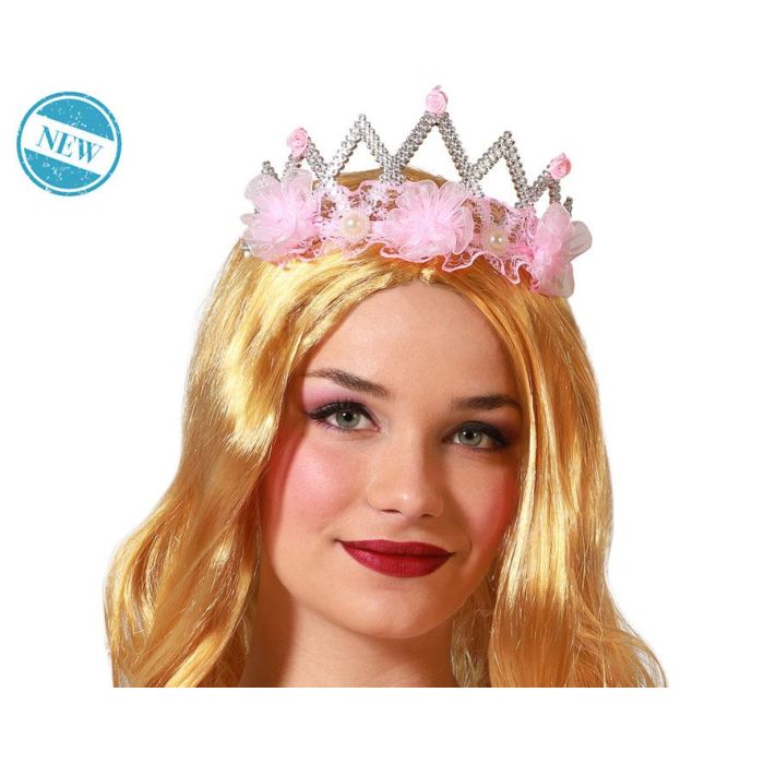 Tiara Princesa Fantasía Rosa Mujer Adulto