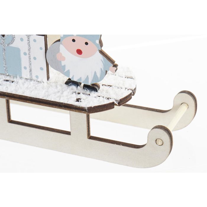 DKD Home Decor Decoración Navidad Fantasía Trineo MDF Azul Gris Surtido 11x5.5x12.5 cm (12 Unidades) 2