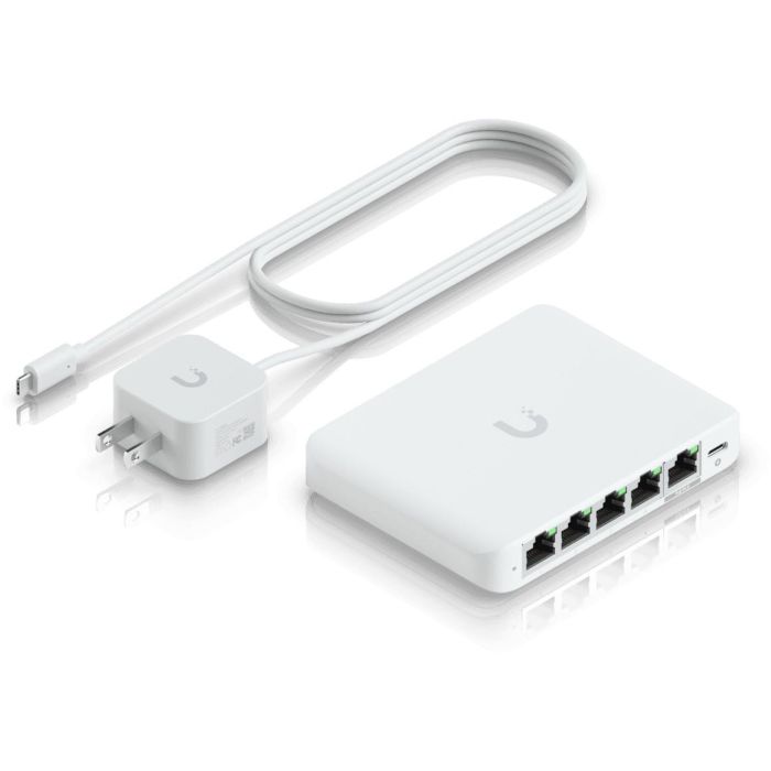 Ubiquiti USW-Flex-2.5G-5 - Switch Gestionado UniFi Flex Mini, 5 Puertos 2.5G Ethernet, PoE, Escritorio 5