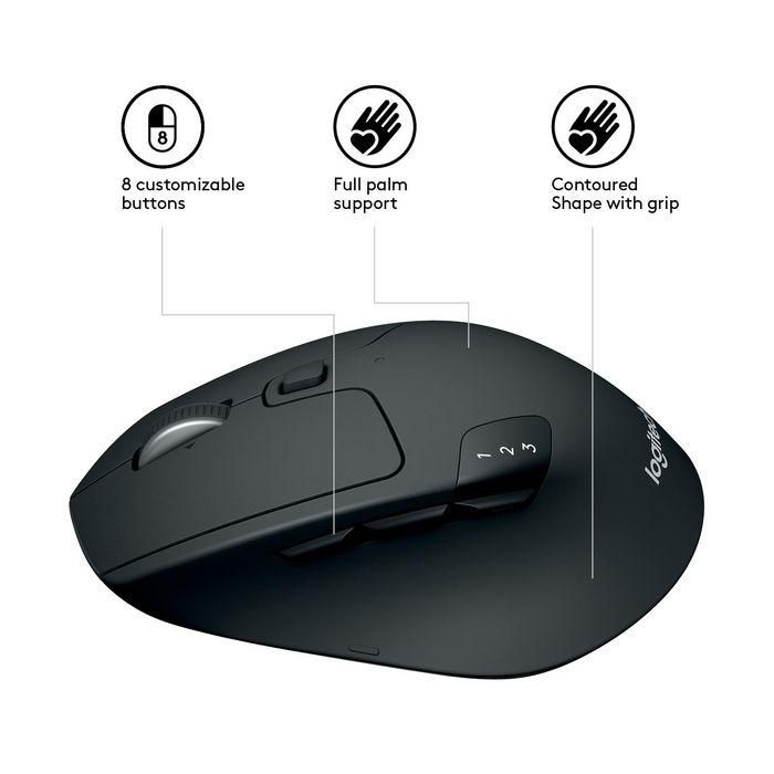 Logitech 910-004791 - Ratón Inalámbrico M720 Triathlon Bluetooth y Unifying Multidispositivo 3 PC, 1000 DPI, 8 Botones, 24 Meses Batería 3 Logitech 910-004791 - Ratón Inalámbrico M720 Triathlon Bluetooth y Unifying Multidispositivo 3 PC, 1000 DPI, 8 Botones, 24 Meses Batería 3