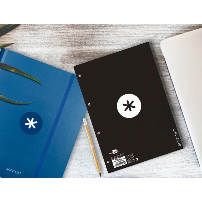 Antartik Recambio A4 80 Hojas 90gr Cuadro 5 mm 4 Taladros Marco Negro 7