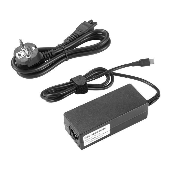 CoreParts Adaptador de Corriente USB-C PD3.0 65W con Cable EU C5-Schuko para 5V, 9V, 12V, 15V, 20V