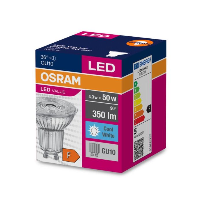 [LVE-4058075055155] Ledvance/Osram Bombilla LED Spot GU10 4,3W 350Lm 4000K 36º IP20 1