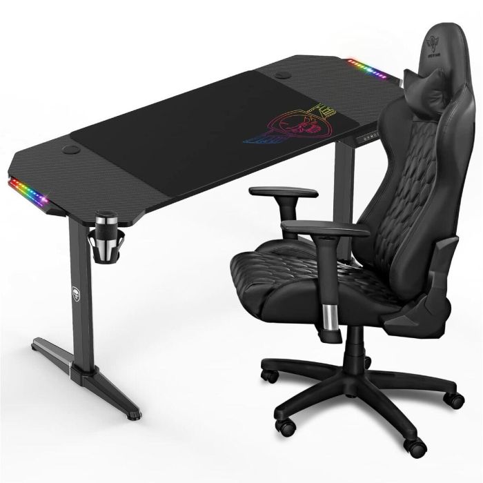 Mesa de Escritorio Spirit of Gamer Headquarter 800 Negro Madera MDF 140 x 60 cm 1