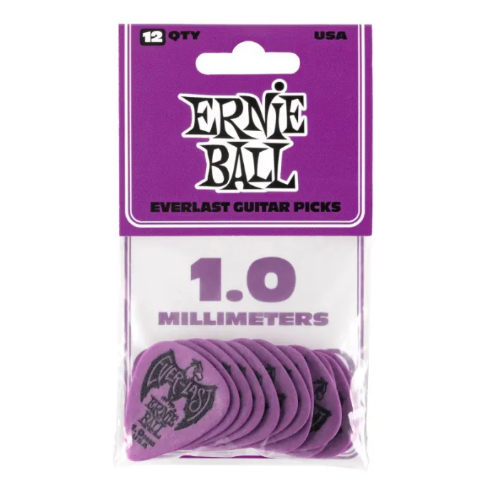 Ernie Ball Púas Everlast Púrpura 1,00 Mm - 12 Unidades 1