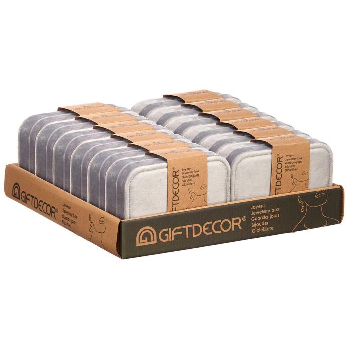Joyero Rectangular Gris Giftdecor 16X6CM (12 Unidades) 2 Joyero Rectangular Gris Giftdecor 16X6CM (12 Unidades) 2
