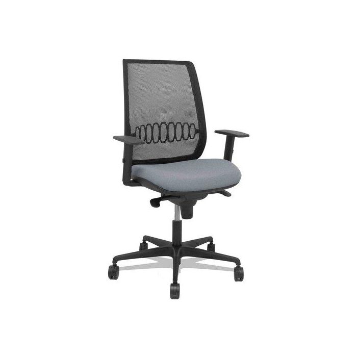 Silla Piqueras Y Crespo Alares Brazos Regulables Ergonomica Mecanismo Sincro Respaldo Malla Negra Asiento Tapizado Bali Gris