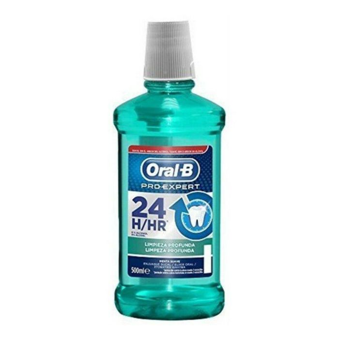 Oral-B PRO-EXPERT Enjuague Bucal Colutorio Limpieza Profunda 24H, sin Alcohol, Sabor Menta Refrescante, 500 ml