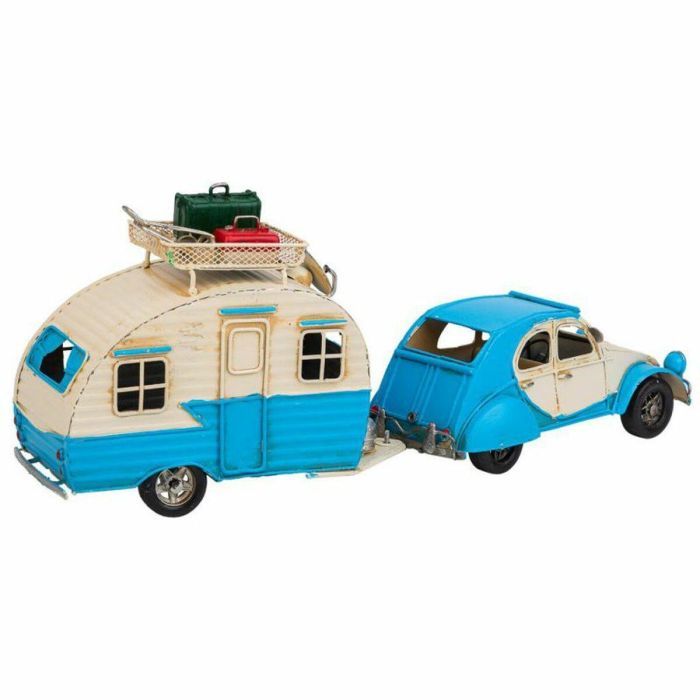 Figura Decorativa Alexandra House Living Azul claro Hierro ABS Caravana Remolque 9 x 15 x 41 cm 3