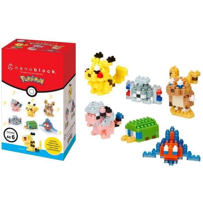 Set de 6 figuras de ladrillo - BANDAI - NANOBLOCK - Pack Pokémon Eléctrico 5 Set de 6 figuras de ladrillo - BANDAI - NANOBLOCK - Pack Pokémon Eléctrico 5