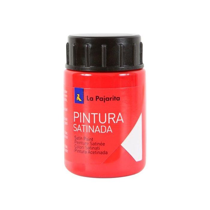 La Pajarita Témpera Escolar Satinada 35 mL Rojo Bermellón L-07 - Pintura para manualidades