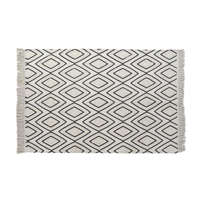Alfombra Boho DKD Home Decor Blanco Negro 190 x 0.7 x 120 cm Alfombra Boho DKD Home Decor Blanco Negro 190 x 0.7 x 120 cm