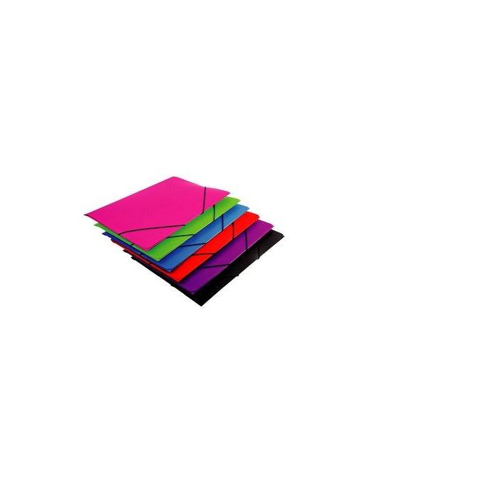 Carpeta De Gomas Y Solapas Polipropileno Fº Color Violeta (Set de 12)