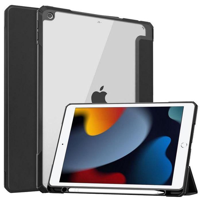 CoreParts Funda Tri-fold Transparente TPU para iPad 7/8/9 (2019-2021) 10.2" con Soporte S Pen y Función Auto Encendido - Negra CoreParts Funda Tri-fold Transparente TPU para iPad 7/8/9 (2019-2021) 10.2" con Soporte S Pen y Función Auto Encendido - Negra