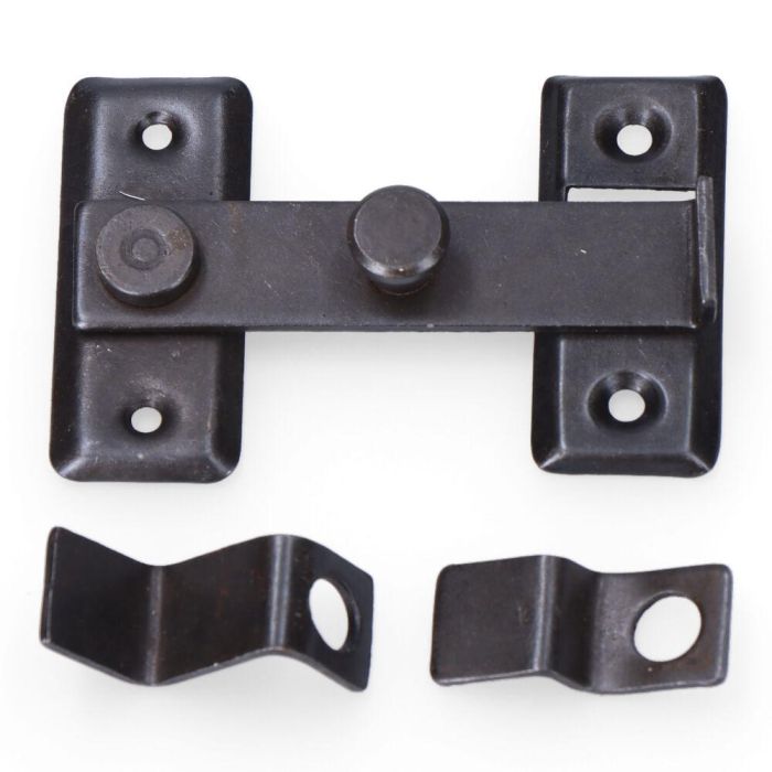 Edm Pestillo reversible de hierro zincado, color negro, 8 cm Edm Pestillo reversible de hierro zincado, color negro, 8 cm