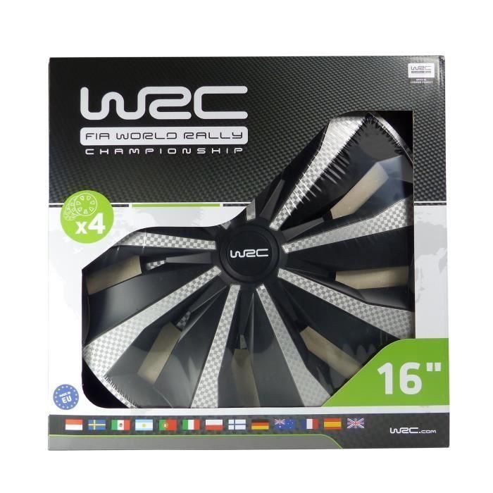 WRC Tapacubos Juego de 4, 16 pulgadas, Estilo Carbono 1 WRC Tapacubos Juego de 4, 16 pulgadas, Estilo Carbono 1