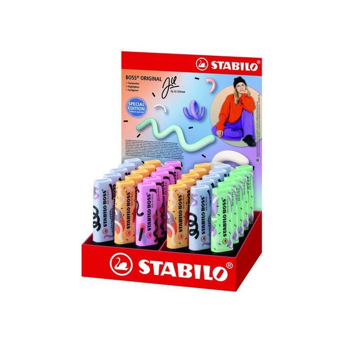 Stabilo Rotulador fluorescente Boss Original Pastel by Ju Schnee, expositor de 30 unidades, colores surtidos