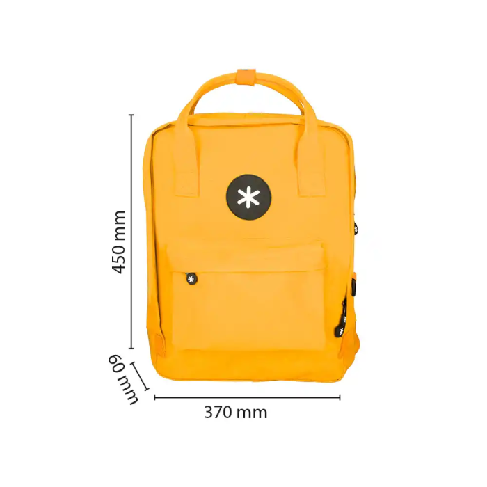 Antartik Mochila 2 asas y bolsillos exteriores mostaza 300x115x390 mm 1