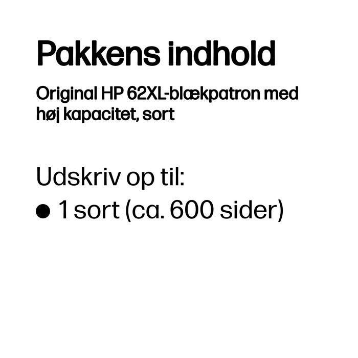 HP 62XL Cartucho de Tinta Original Negro Alto Rendimiento para Impresoras HP - Documentos Duraderos, Textos Nítidos y Gráficos Vivos 5