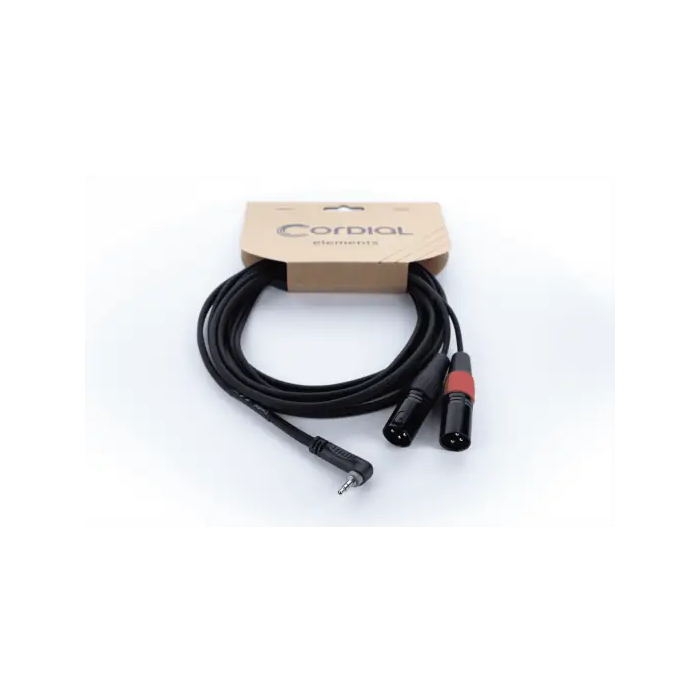 Cordial Cable Y Mini-Jack Estéreo Acodado 2 Xlr Macho 3 M 2 Cordial Cable Y Mini-Jack Estéreo Acodado 2 Xlr Macho 3 M 2