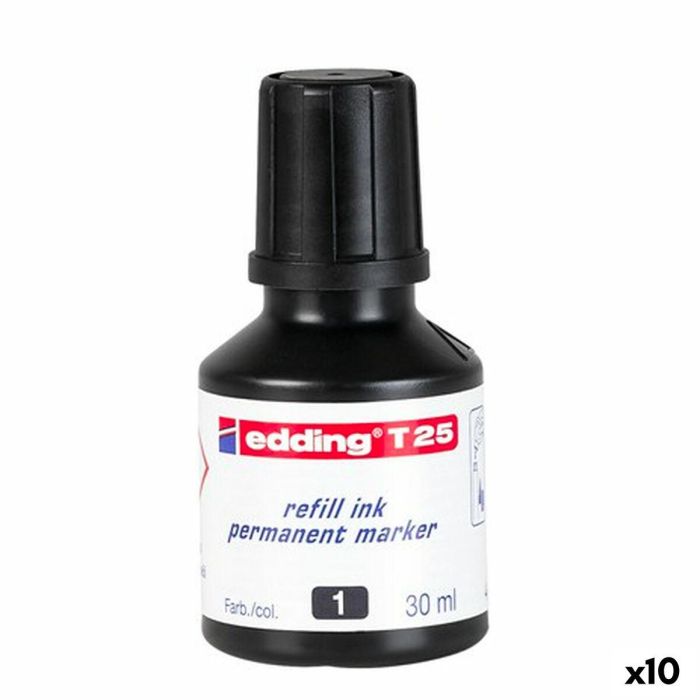 Tinta de recarga Edding T25 Permanente Negro 30 ml (10 Unidades) 0 Tinta de recarga Edding T25 Permanente Negro 30 ml (10 Unidades) 0